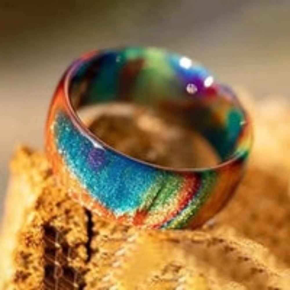 Women's Acrylic Resin Ring Colorful Full of Stars Size 5